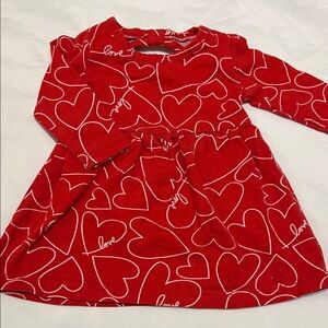 “Bundle 10/$13” Carter's 3M baby girl Red Dress with White Heart Print clothes
